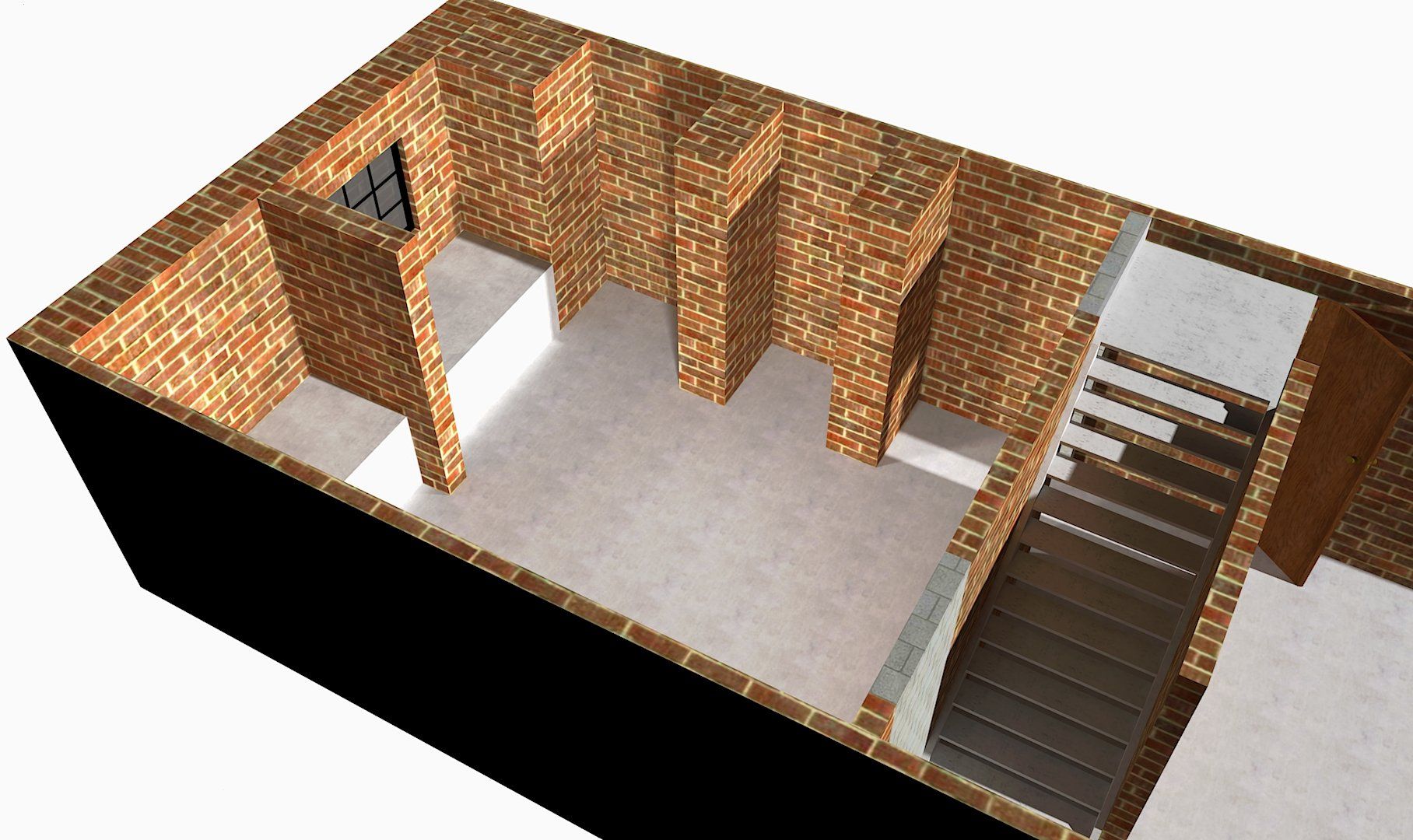 Layout of basement soundproofed studio