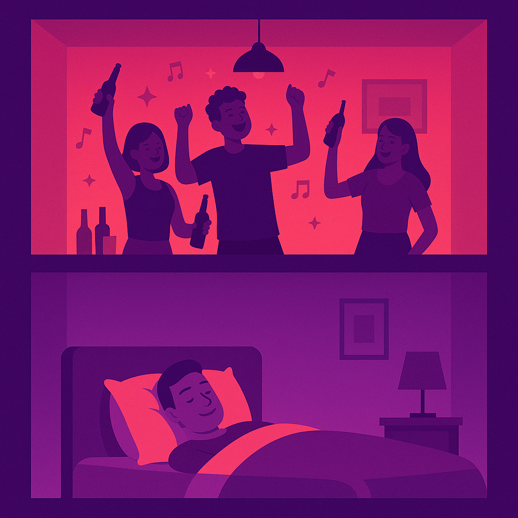 Noisy neighbours upstairs whilst someone sleeps below