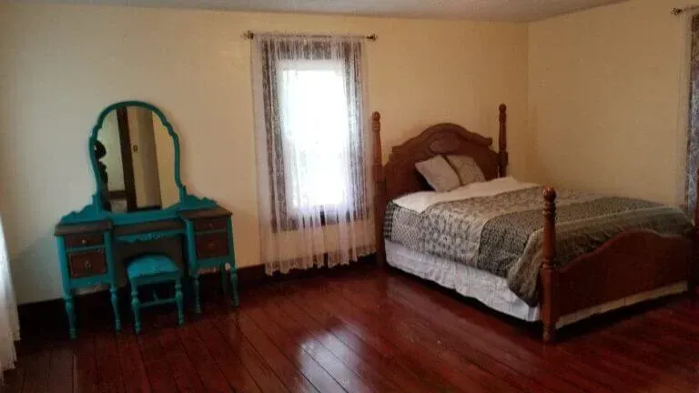Bedroom with wood floor