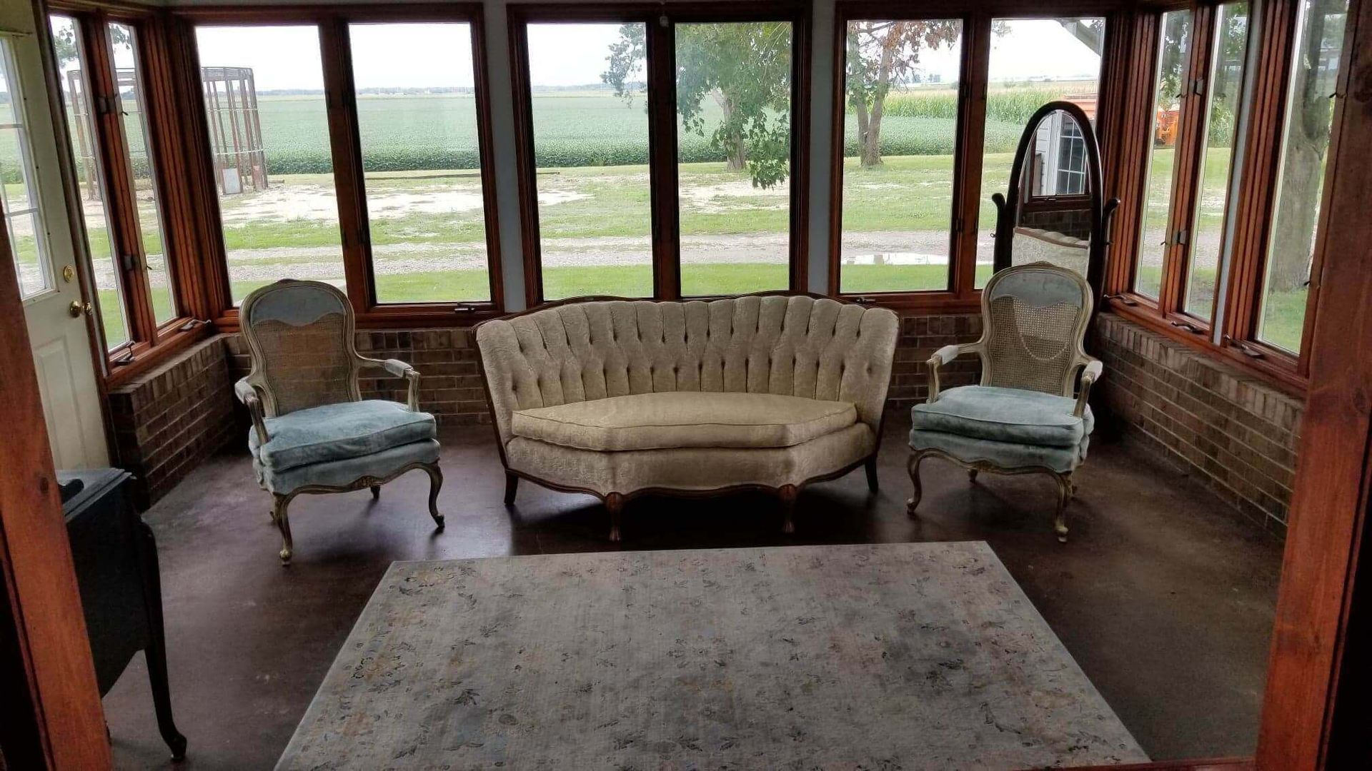 Sunroom with sofa