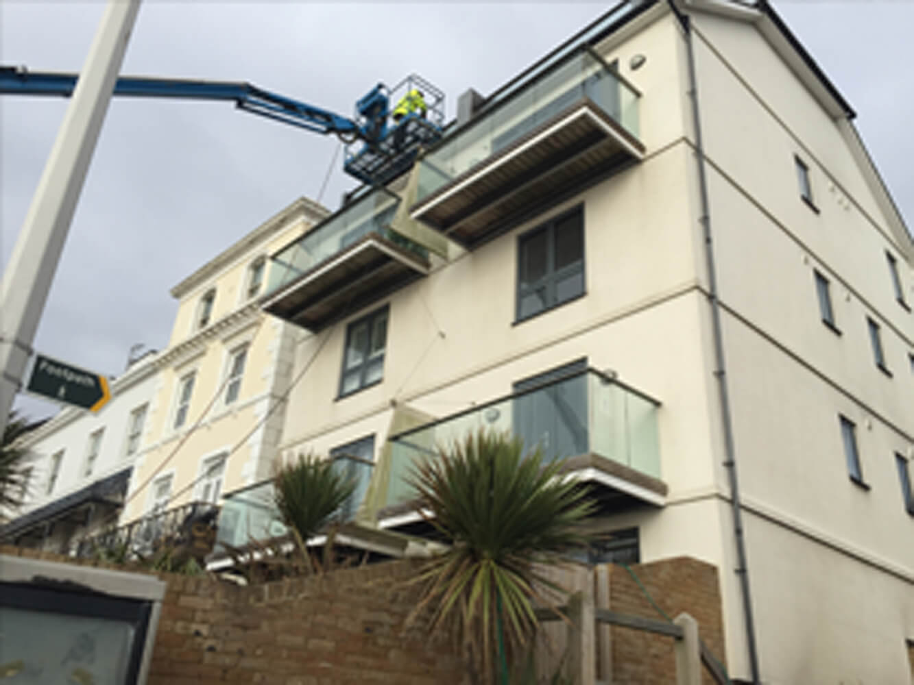 crane outside of building