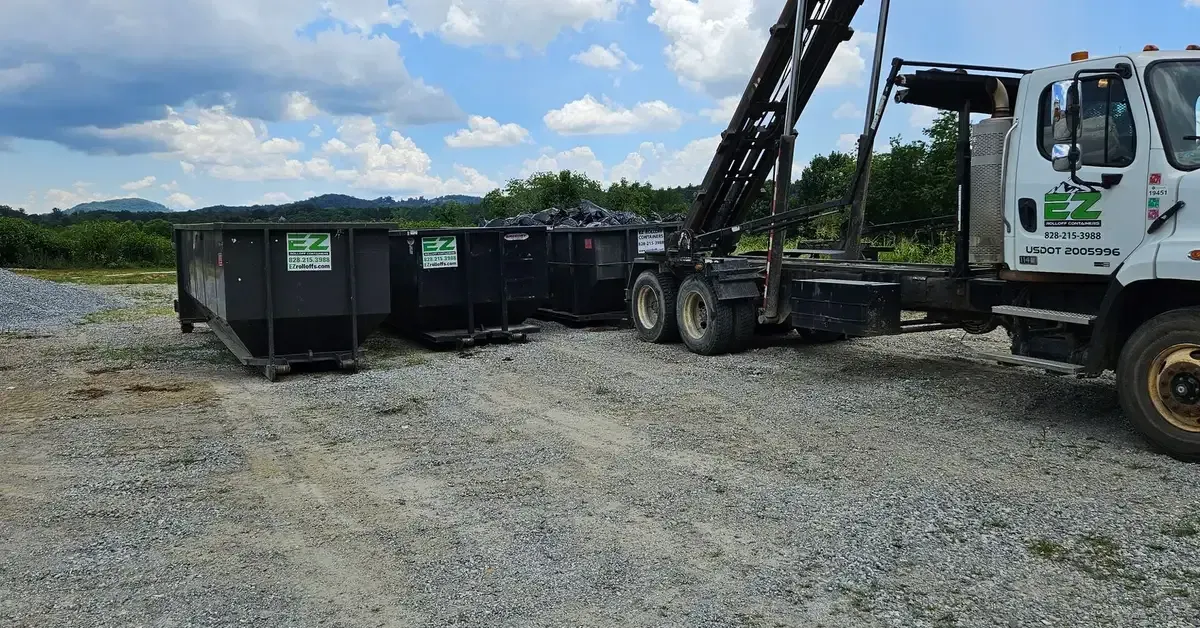 EZ Rolloff Containers dumpster rental truck and roll off containers in Asheville NC
