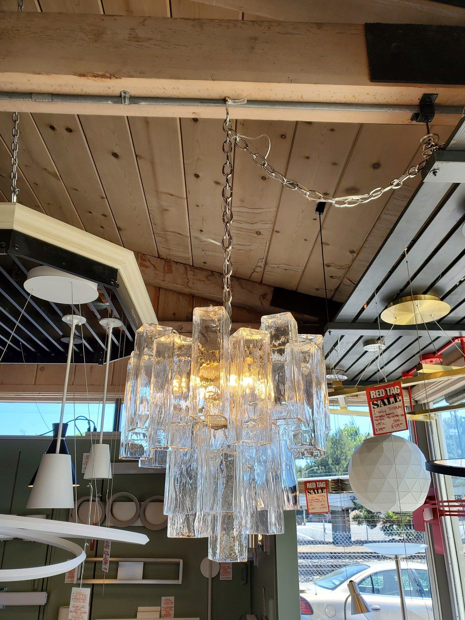 Glass Chandelier — Mountain View, CA — Stanford Electric Works