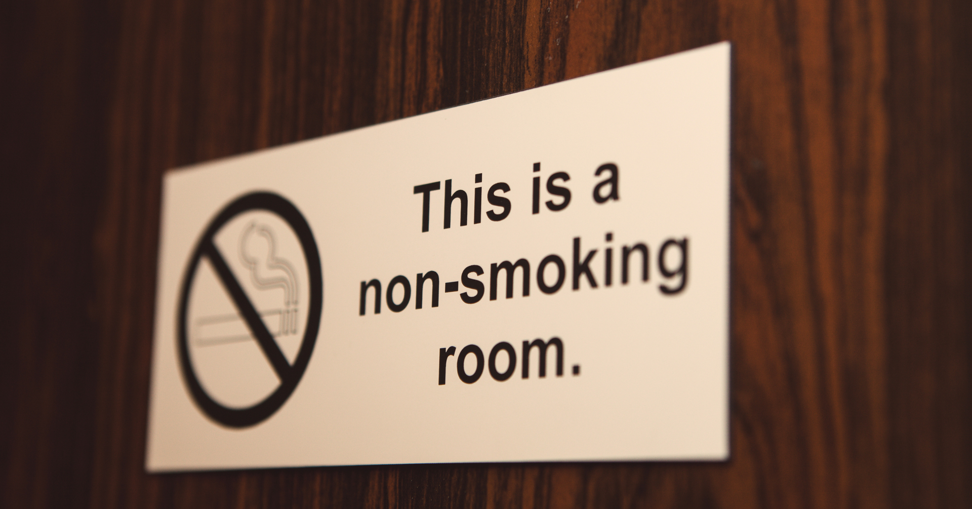 hotel door with non smoking sign