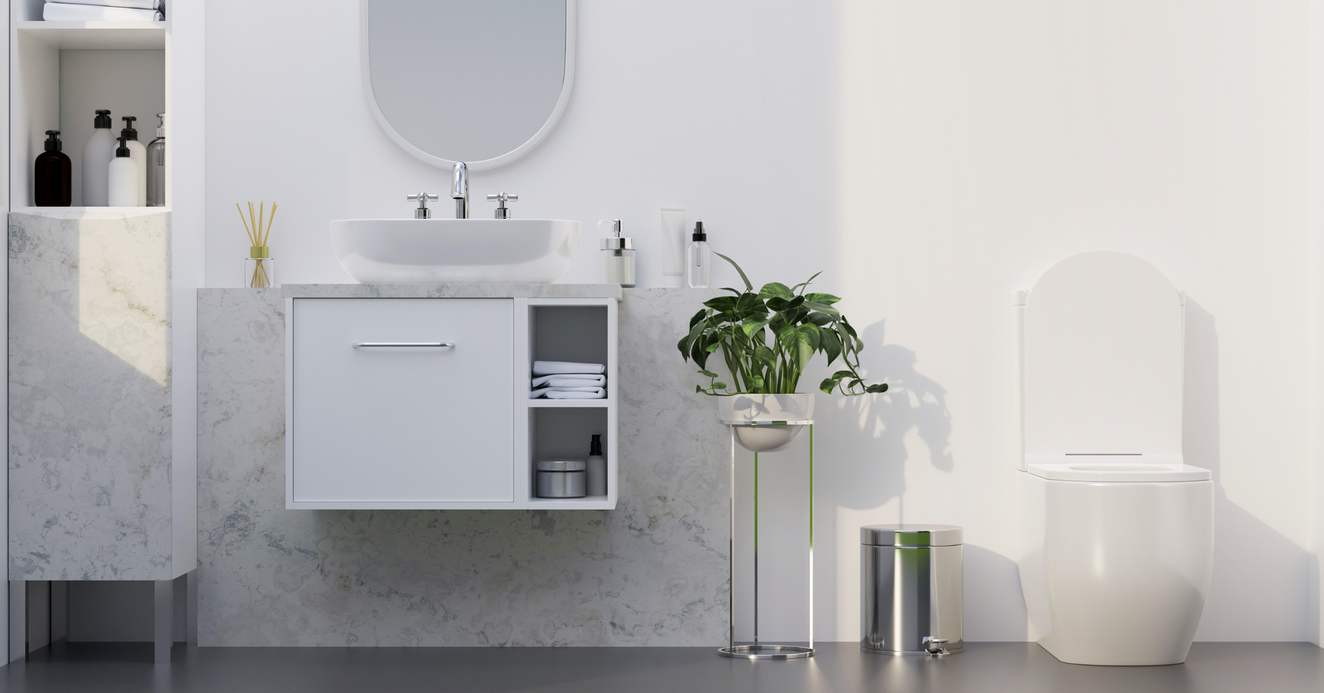 A bathroom with a sink , toilet and mirror.