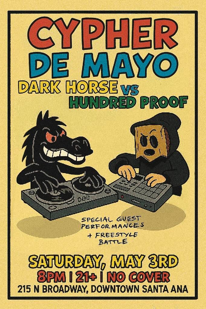 A yellow poster for a music party on saturday