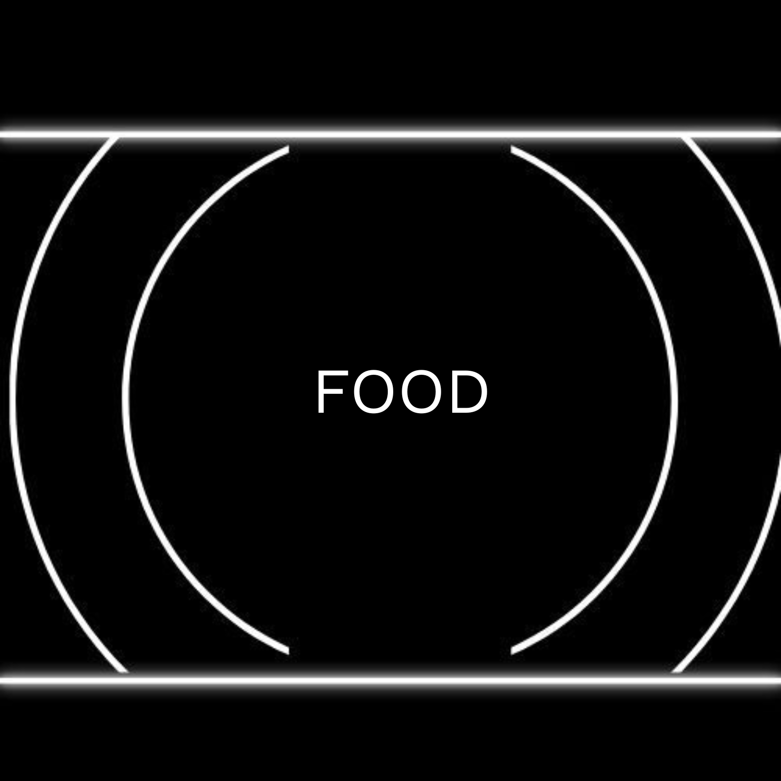 A sign up button is surrounded by white circles on a black background.