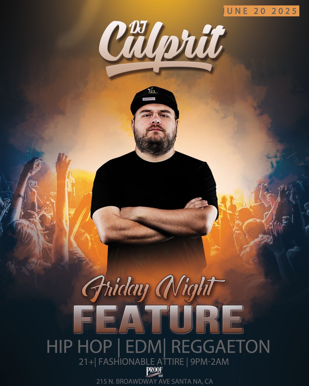 Monday Night poster for a music and comedy party