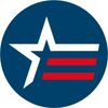 White star and red stripes inside a blue circle, likely patriotic or corporate logo.