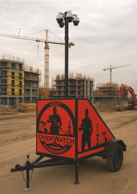 A trailer with a sign that says overwatch on it
