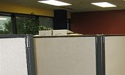 Gray cubicle stands refurbished