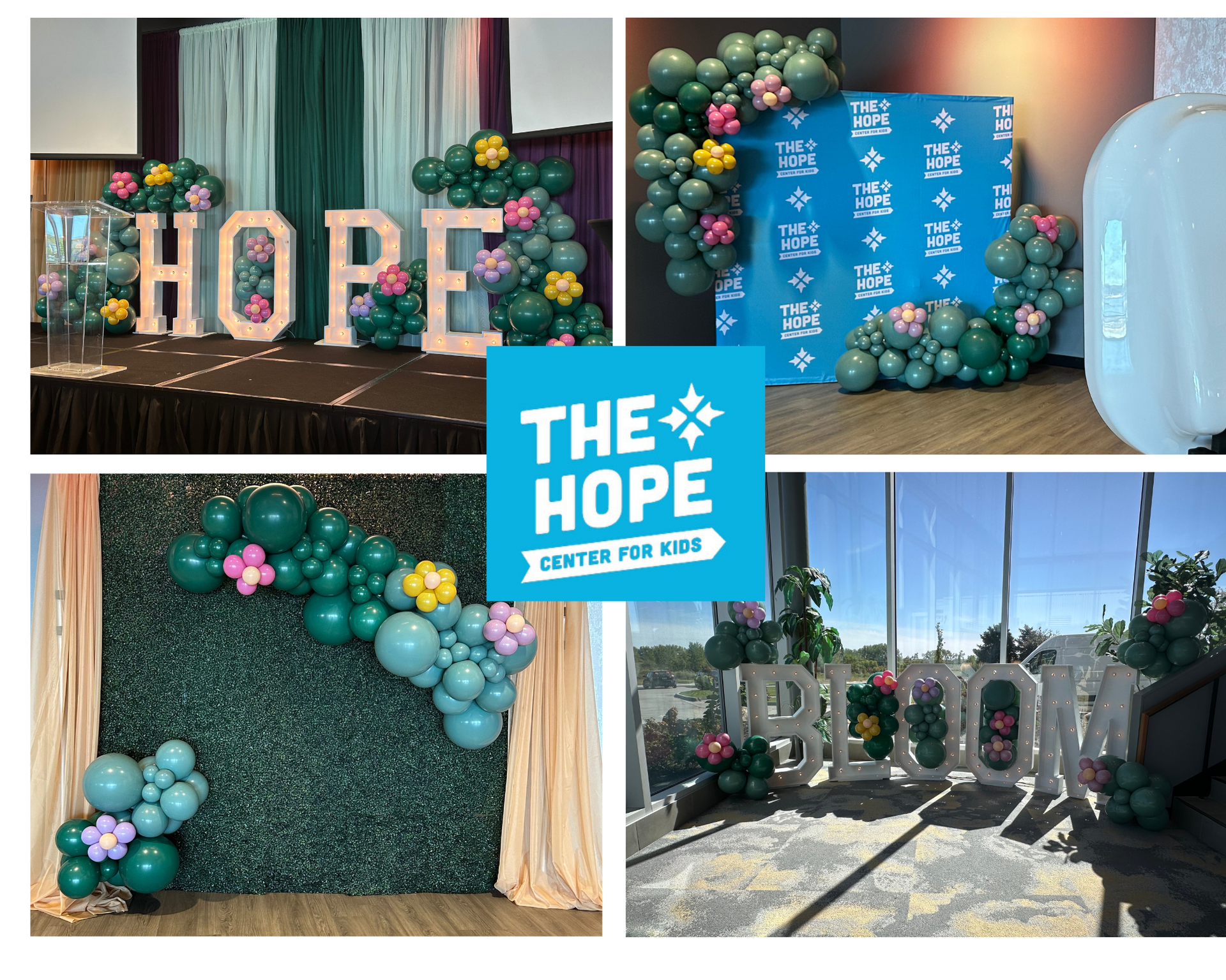 A collage of photos with the word hope in the middle