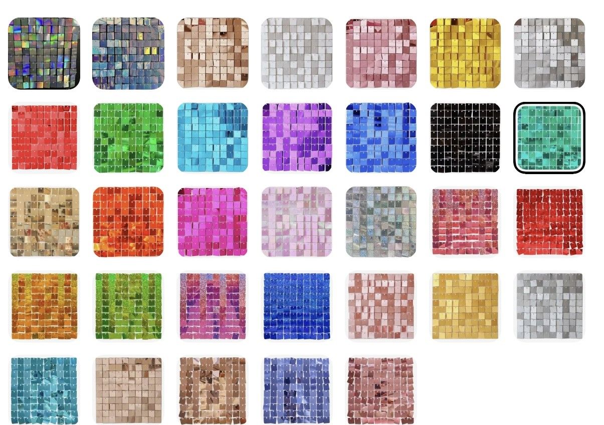 A bunch of different colored squares on a white background.
