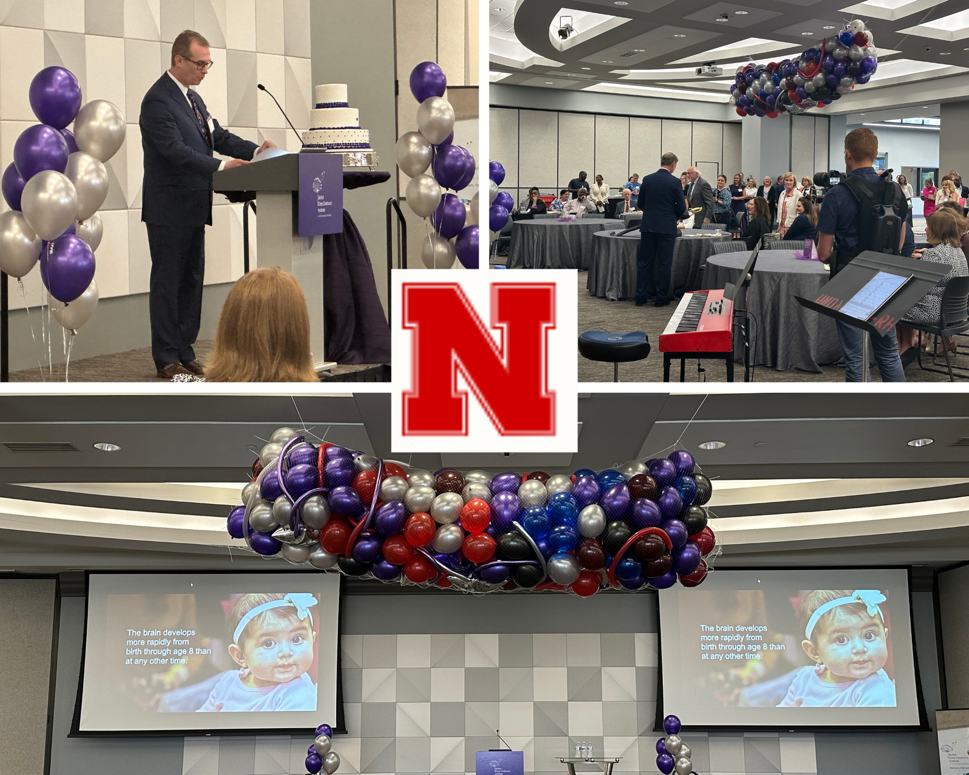 A collage of photos with the letter n in the middle