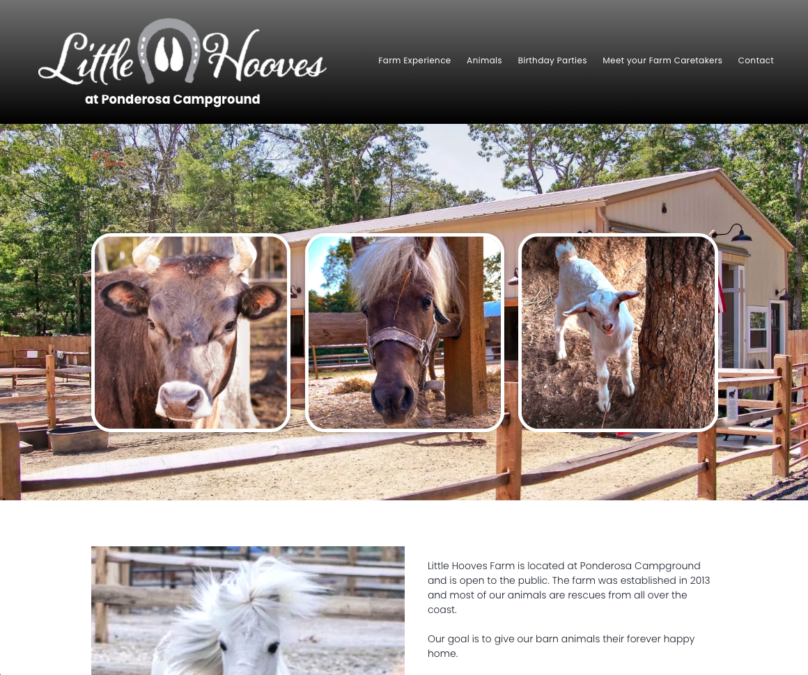 A cow and a horse are on the little hooves website