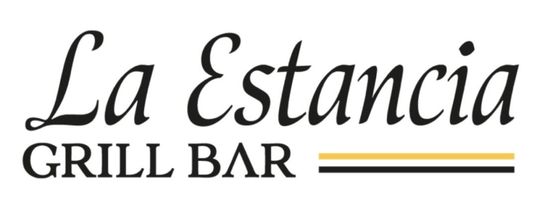 A logo for a restaurant called la estancia grill bar