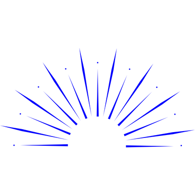 A blue fireworks display on a white background