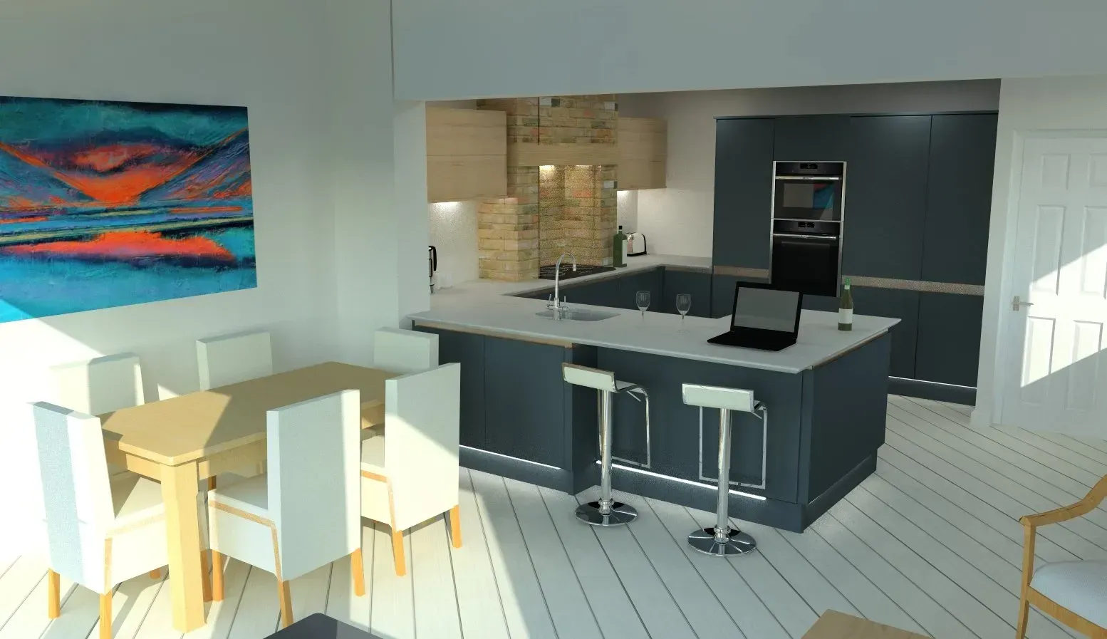 Martin Weaver Design, Clean & Contemporary interior CAD design for Mrs & Mrs P