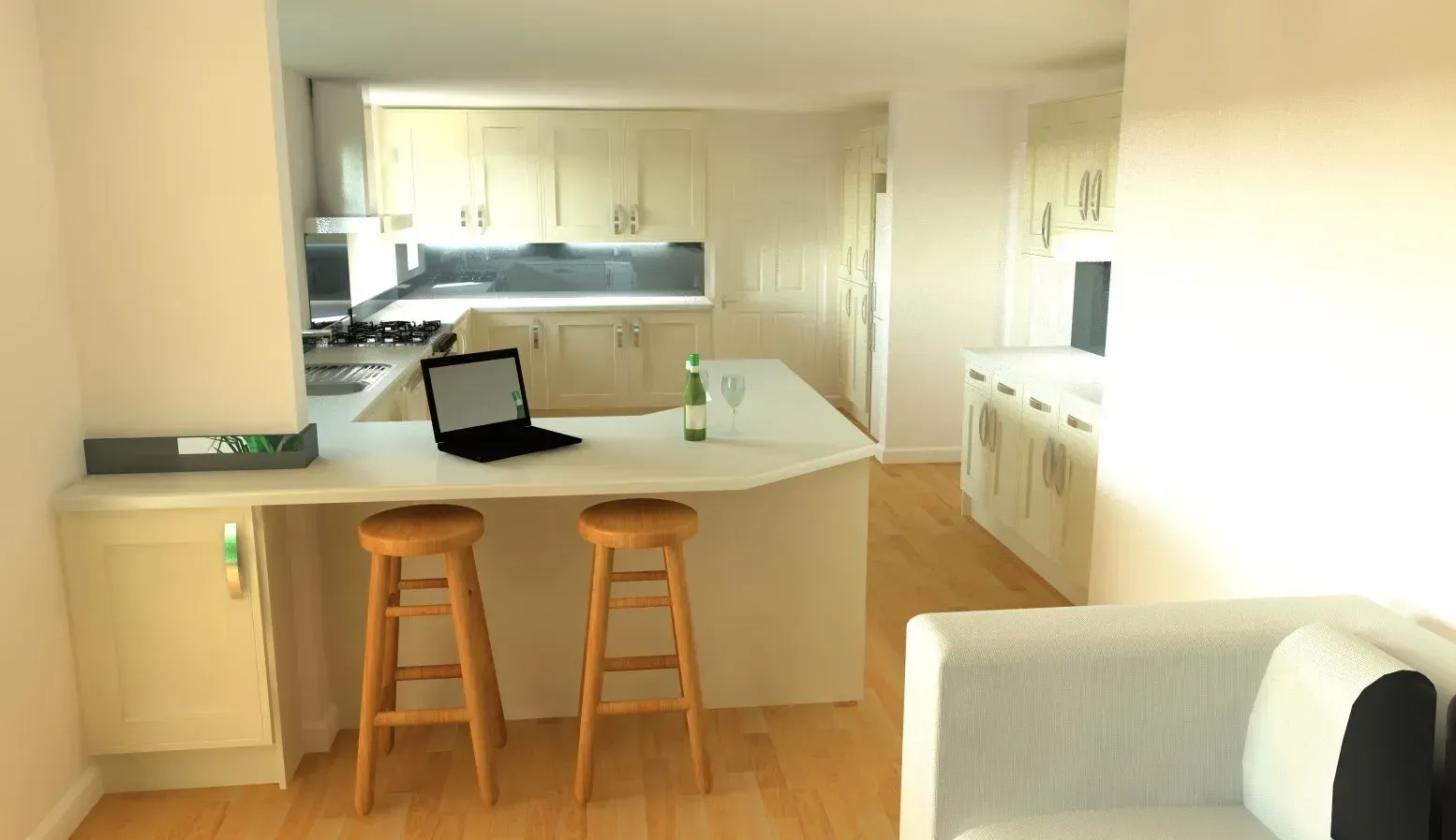 Martin Weaver Design, Warm & Clean interior CAD design for Mr & Mrs K