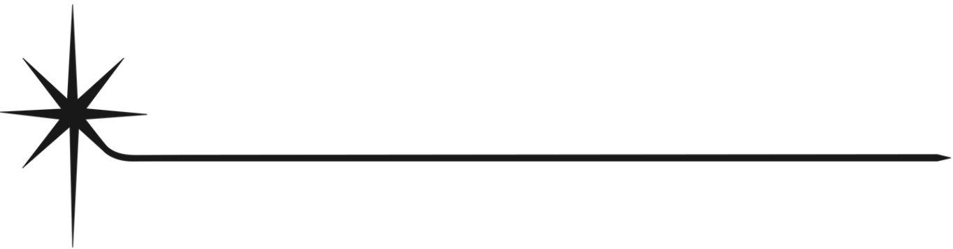 A black line with a star in the middle on a white background.