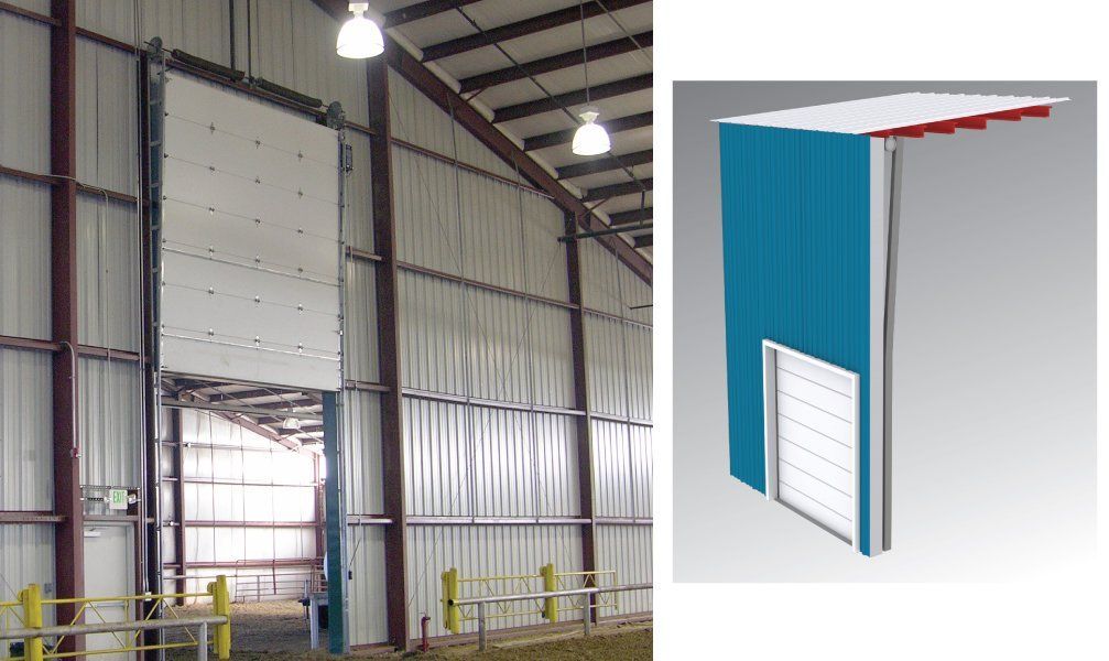 A picture of a garage door next to a picture of a garage door