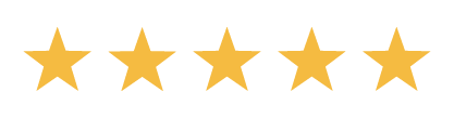 A row of five gold stars on a white background.