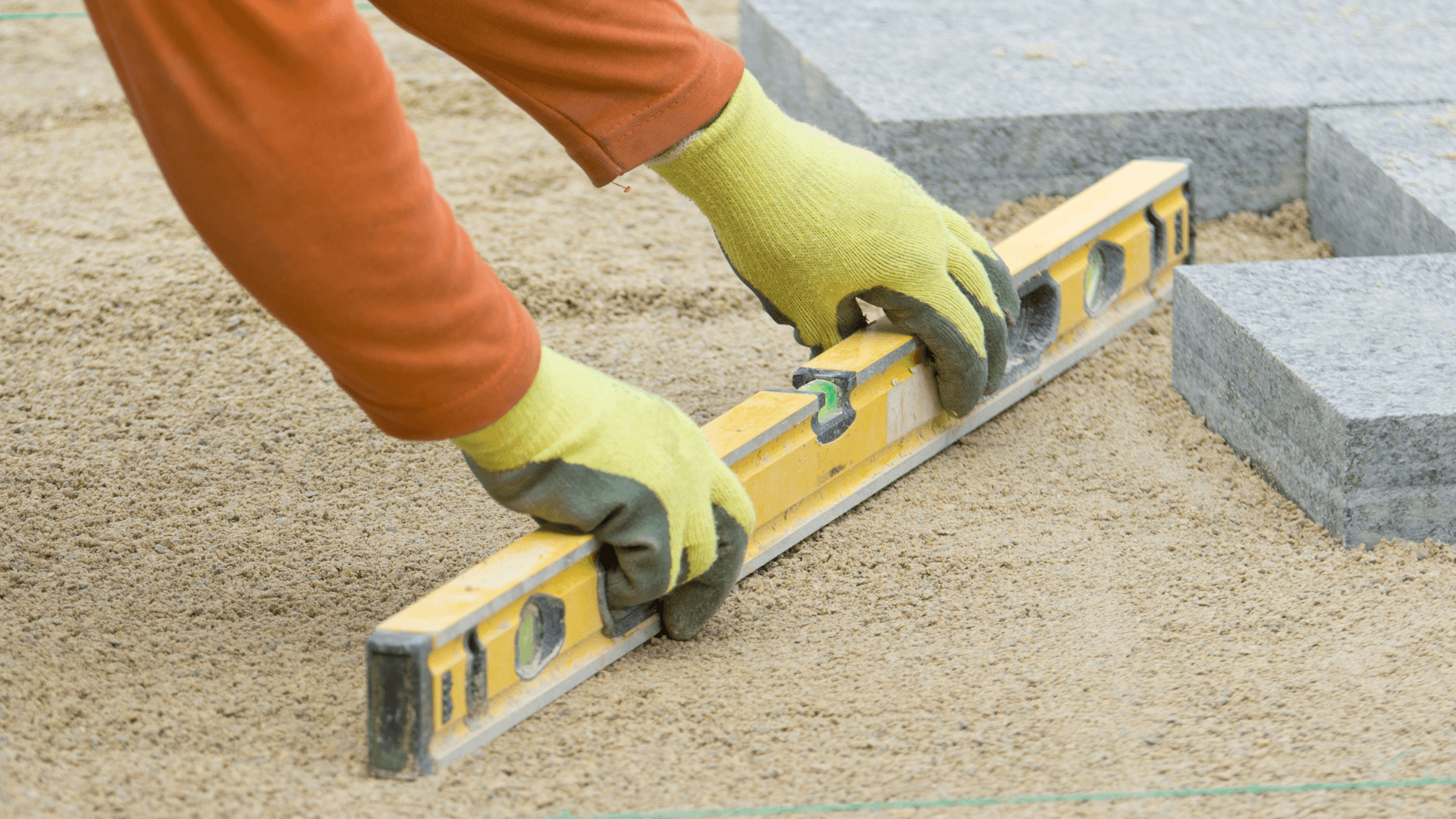 Concrete contractor pours a patio for a local business in irvine, CA