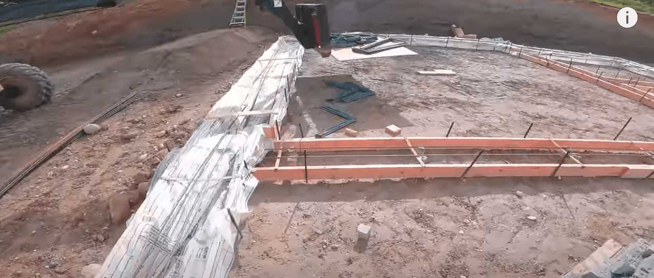 Installing a concrete footing an local business in Irvine, CA