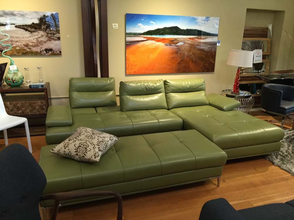 olive green leather sectional