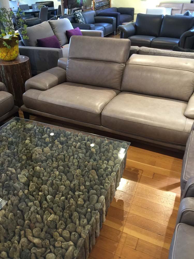 beige leather couch