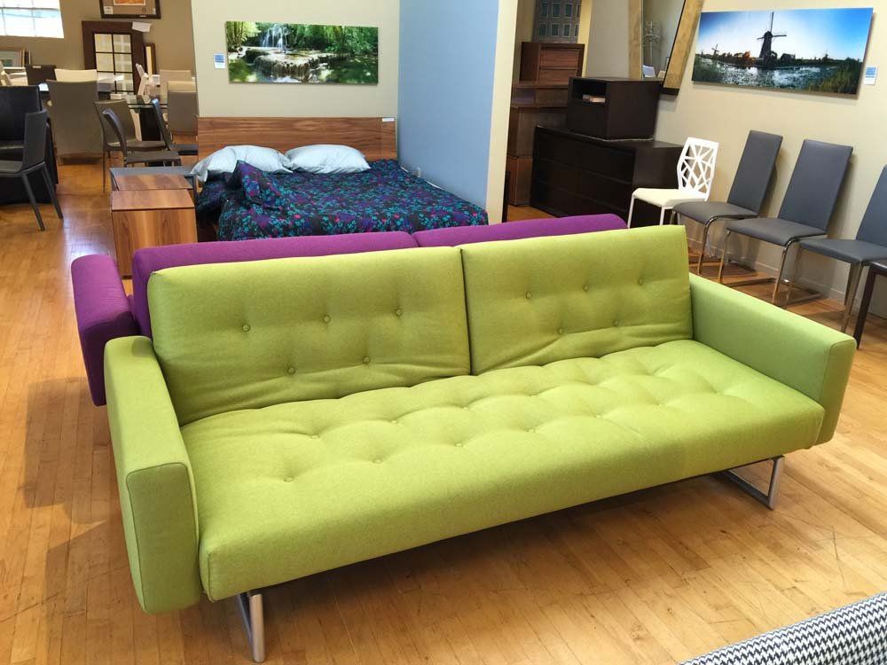 lime colored couch