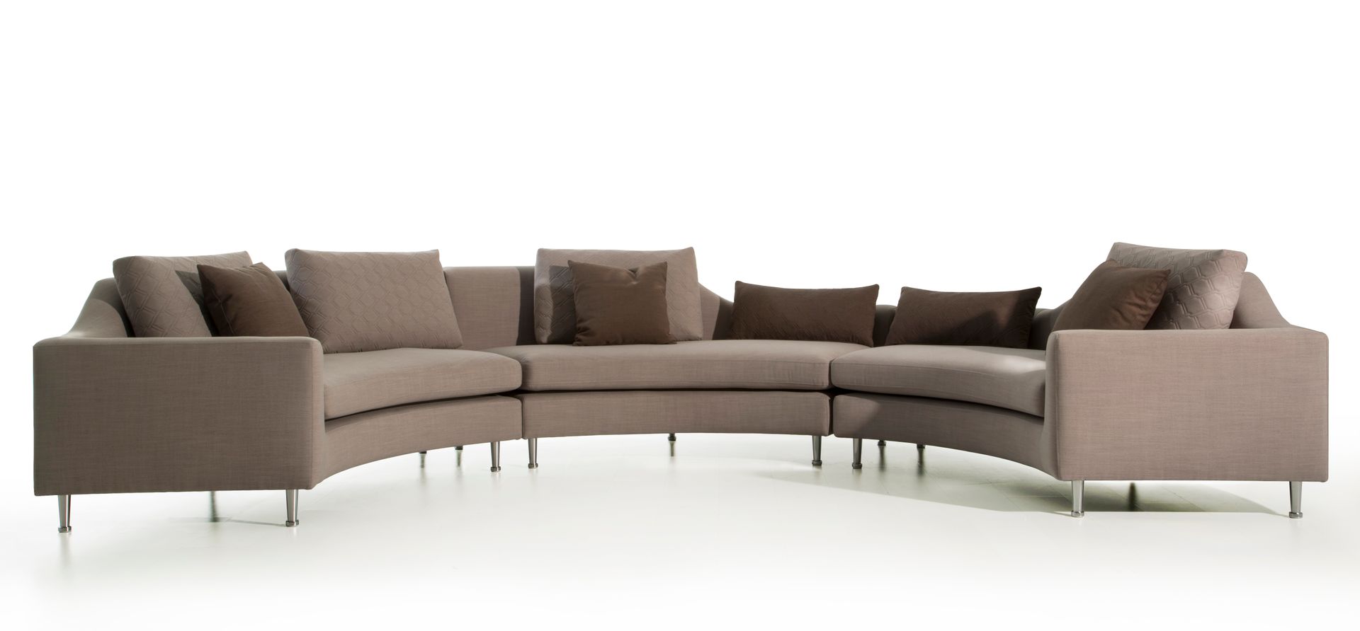 Wrap-around modern couch in light brown