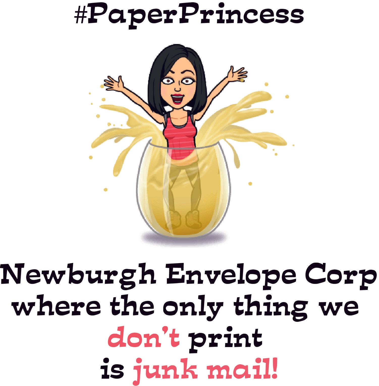 A paper princess advertisement for newburgh envelope corp