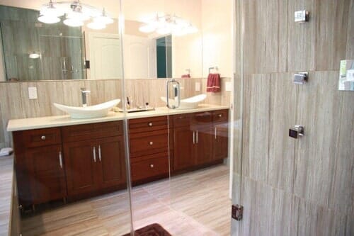 Wooden Bathroom Counter - bathroom remodeling in Piscataway, NJ