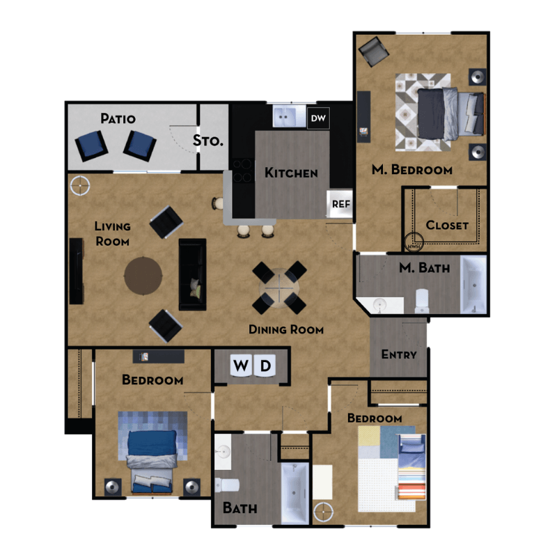 Northwood Ridge Floor Plans | 1, 2 & 3 Bedroom Apartments For Rent