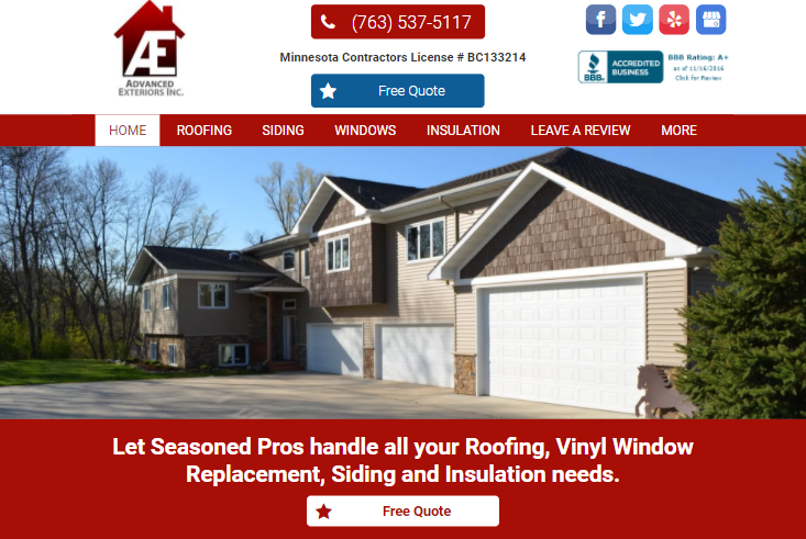 A screenshot of a website for a company called ae