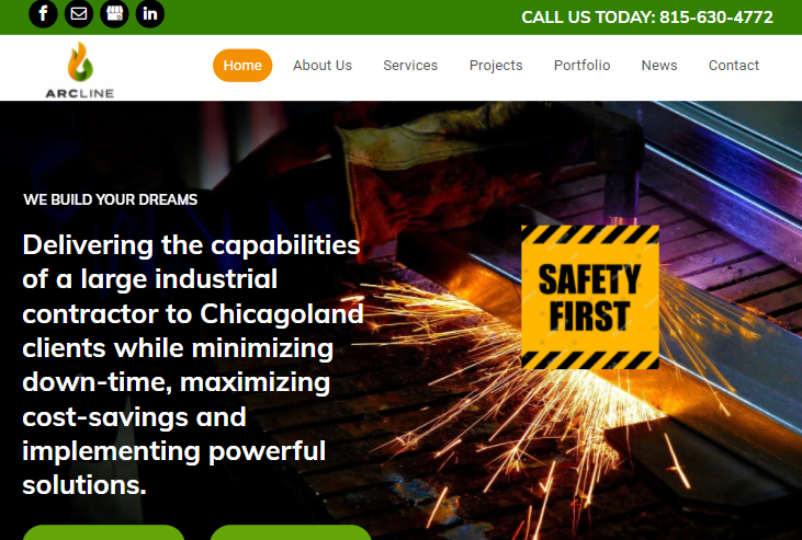 A safety first sign that is on a website