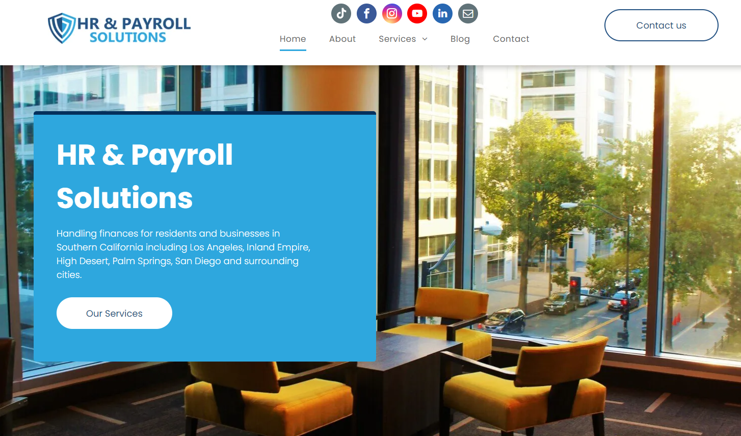 A screenshot of the website for hr & payroll solutions.