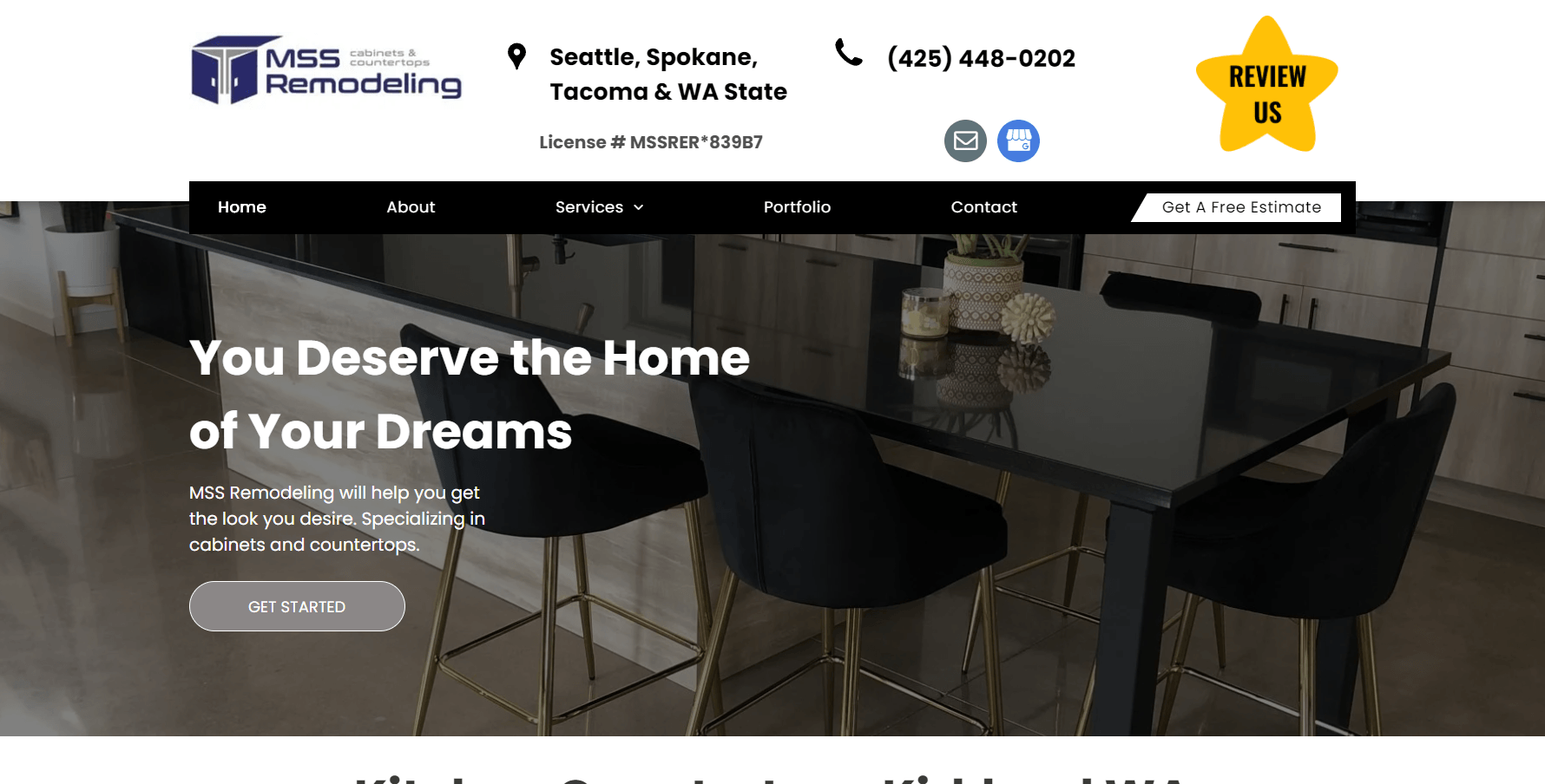 A screenshot of a website that says `` you deserve the home of your dreams ''.