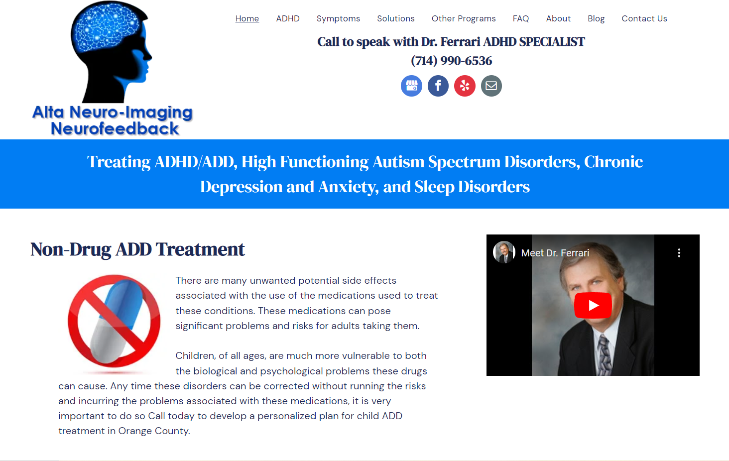 A man in a suit and tie is on the homepage of a website.