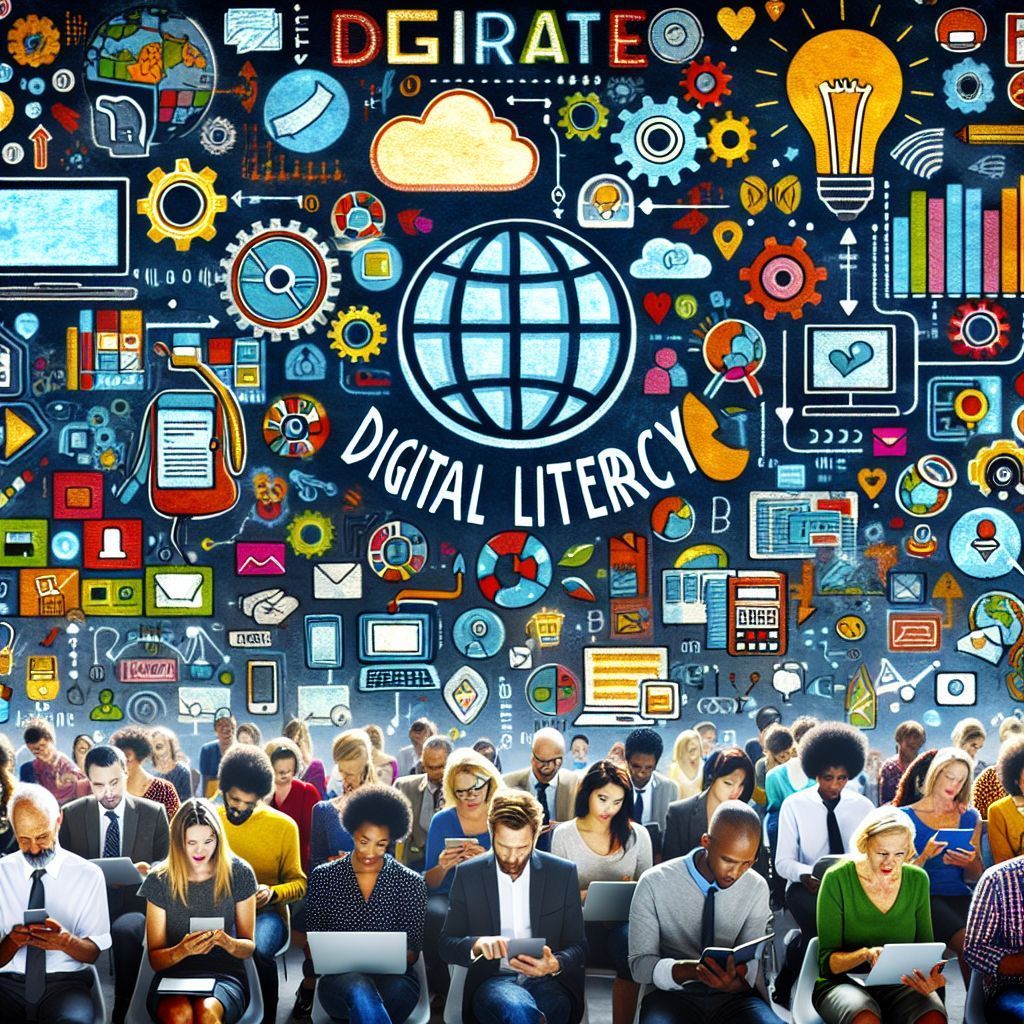 A large group of people are sitting in a room using laptops and tablets.