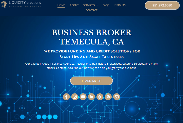 A website for a business broker in temecula ca