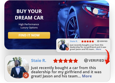 A screenshot of a website that says buy your dream car
