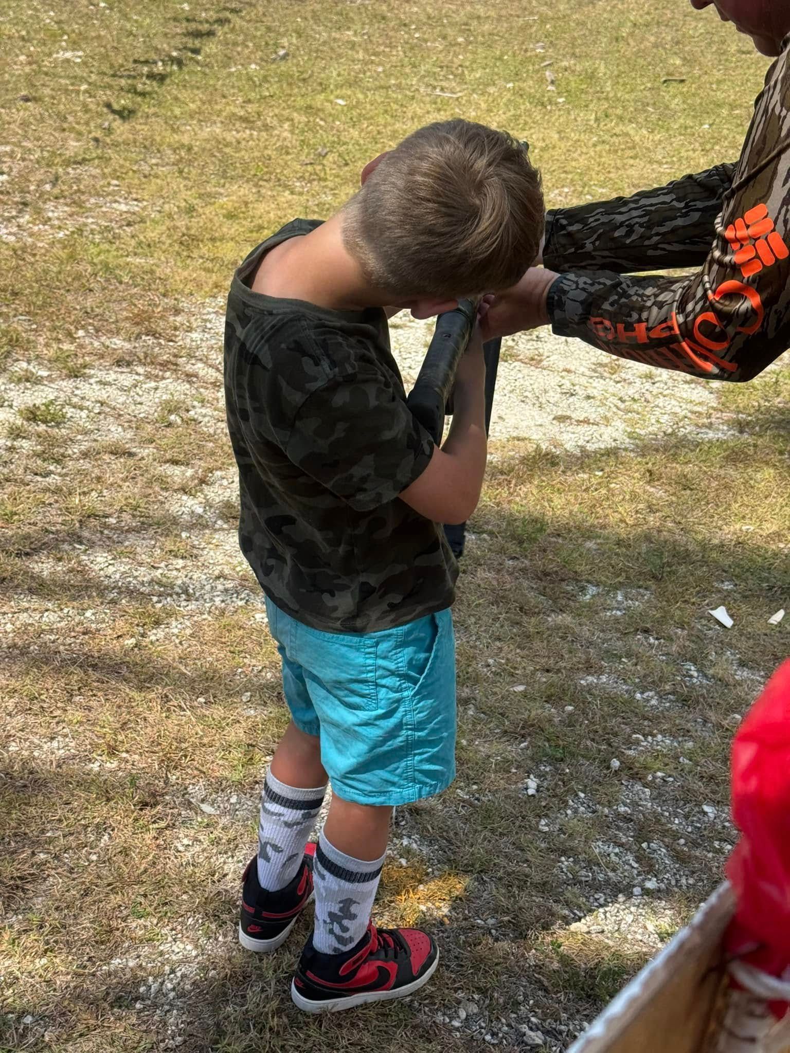 man with blue shorts