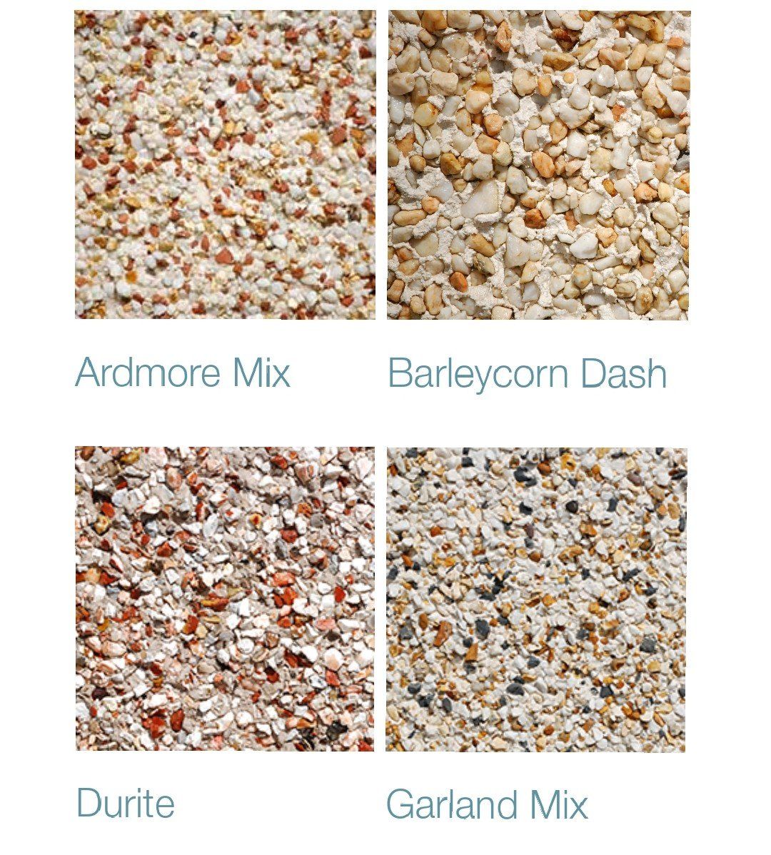 There are four different types of gravel in this picture.