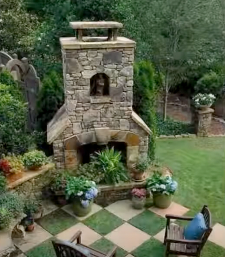 back yard fire place