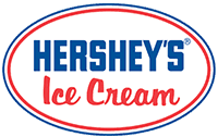 Hershey's Ice Cream logo: white oval with blue and red border;