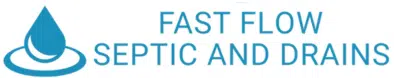 Logo: Blue water droplet with "FAST FLOW SEPTIC AND DRAINS" text.