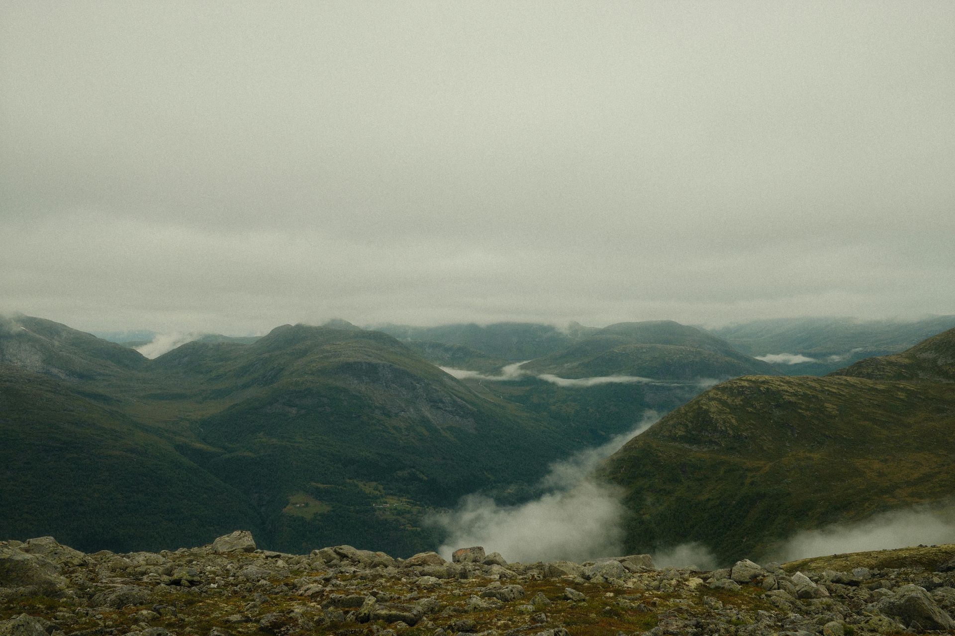 Family smiling, watching something on a laptop inside a camper van.