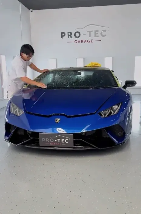Lamborghini with windscreen protection applied
